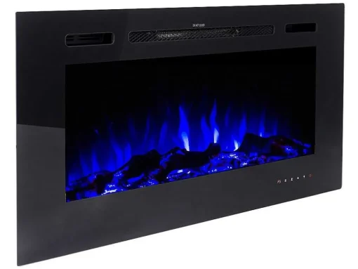 Lareira Elétrica De Parede De C101,6 X L14 X A54,4 Cm Cor Preto - Calbuco