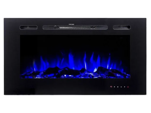Lareira Elétrica De Parede De C101,6 X L14 X A54,4 Cm Cor Preto - Calbuco