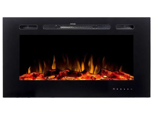 Lareira Elétrica De Parede De C101,6 X L14 X A54,4 Cm Cor Preto - Calbuco