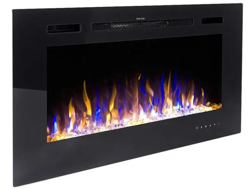 Lareira Elétrica De Parede De C101,6 X L14 X A54,4 Cm Cor Preto - Calbuco