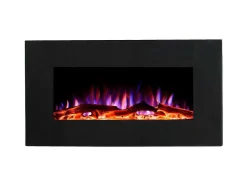 Lareira Elétrica De Parede Chandela - C84 X L14 X A45 Cm - Preta