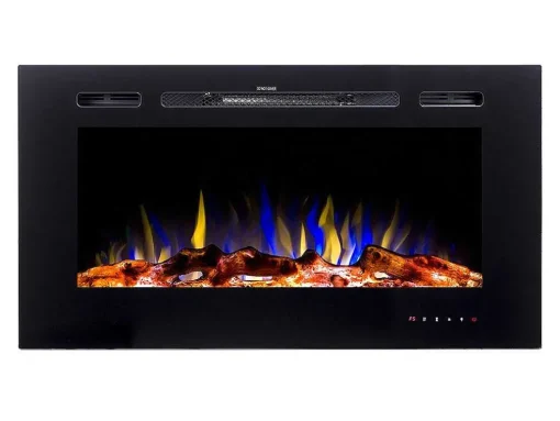 Lareira Elétrica De Parede De C101,6 X L14 X A54,4 Cm Cor Preto - Calbuco