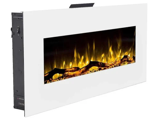 Lareira Elétrica De Parede Lalita - C110 X L14 X A49 Cm - Branco