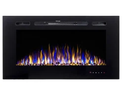 Lareira Elétrica De Parede De C101,6 X L14 X A54,4 Cm Cor Preto - Calbuco