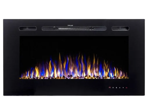 Lareira Elétrica De Parede De C101,6 X L14 X A54,4 Cm Cor Preto - Calbuco