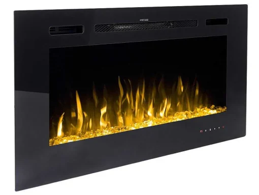 Lareira Elétrica De Parede De C101,6 X L14 X A54,4 Cm Cor Preto - Calbuco