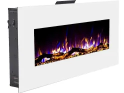 Lareira Elétrica De Parede Lalita - C110 X L14 X A49 Cm - Branco