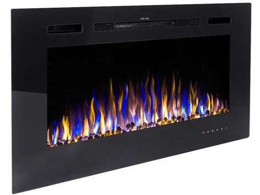 Lareira Elétrica De Parede De C101,6 X L14 X A54,4 Cm Cor Preto - Calbuco