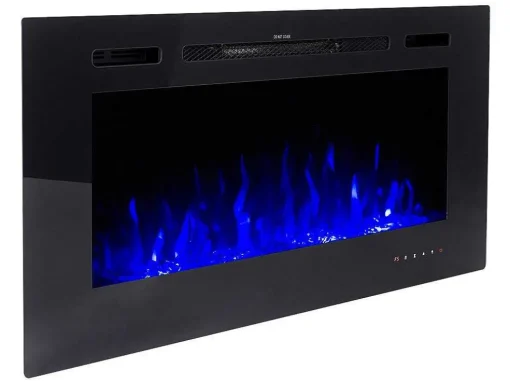 Lareira Elétrica De Parede De C101,6 X L14 X A54,4 Cm Cor Preto - Calbuco