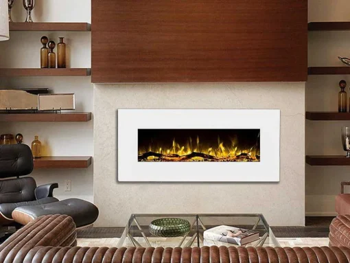 Lareira Elétrica De Parede Lalita - C110 X L14 X A49 Cm - Branco
