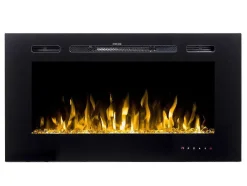 Lareira Elétrica De Parede De C101,6 X L14 X A54,4 Cm Cor Preto - Calbuco