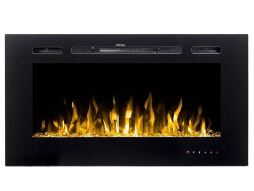 Lareira Elétrica De Parede De C101,6 X L14 X A54,4 Cm Cor Preto - Calbuco