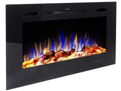 Lareira Elétrica De Parede De C101,6 X L14 X A54,4 Cm Cor Preto - Calbuco
