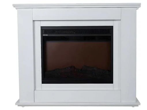 Lareira Elétrica De Pe Nevado - Com Cobertura - Leds - C100 X L27,5 X A82,5 Cm - Branco