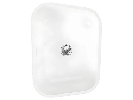 Lavatório Com Pe Retangular Em Solid Surface Cor Branco - Tilicho