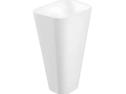 Lavatório Com Pe Retangular Em Solid Surface Cor Branco - Tilicho
