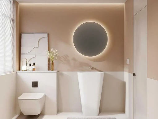 Lavatório Com Pe Retangular Em Solid Surface Cor Branco - Tilicho
