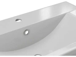 Lavatório De Casa De Banho Semi-Encastrado Retangular Ceramica, 71,5 Cm, Branco - Yasmac Ii