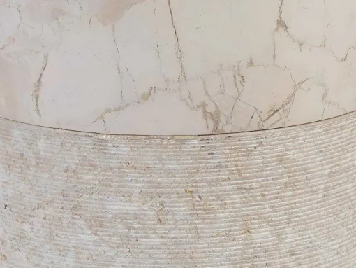 Lavatório De Casa De Banho Sobre Base Em Marmore Lanta - Cor Creme
