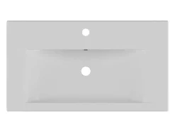 Lavatório De Casa De Banho Semi-Encastrado Retangular Ceramica, 71,5 Cm, Branco - Yasmac Ii