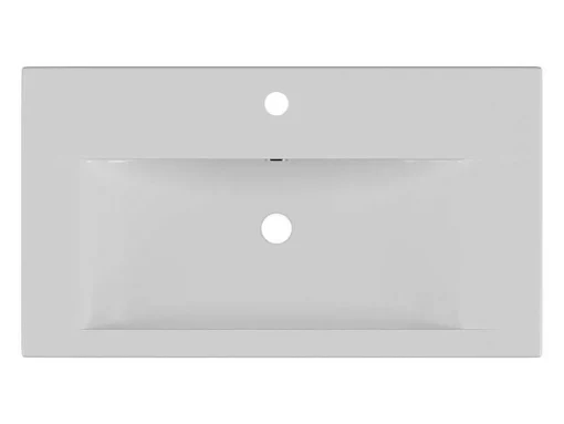 Lavatório De Casa De Banho Semi-Encastrado Retangular Ceramica, 71,5 Cm, Branco - Yasmac Ii