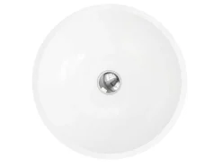 Lavatório De Casa De Banho Redondo Em Solid Surface De 40 Cm Cor Branco - Imja