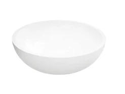 Lavatório De Casa De Banho Redondo Em Solid Surface De 40 Cm Cor Branco - Imja