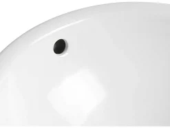 Lavatório De Casa De Banho Semi-Encastrado Redondo Em Ceramica Cor Branco - Catonac