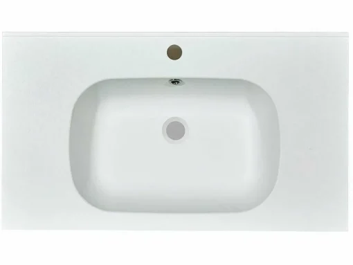 Lavatório De Encastrar Em Resina Efeito Pedra Branca C80 X L46 Cm - Okiwa