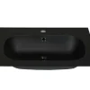 Lavatório De Encastrar Em Resina Efeito Pedra Preto C60 X L46 Cm - Okiwa