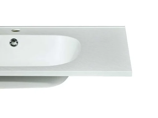 Lavatório De Encastrar Em Resina Efeito Pedra Branca C80 X L46 Cm - Okiwa