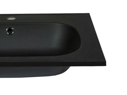 Lavatório De Encastrar Em Resina Efeito Pedra Preto C60 X L46 Cm - Okiwa