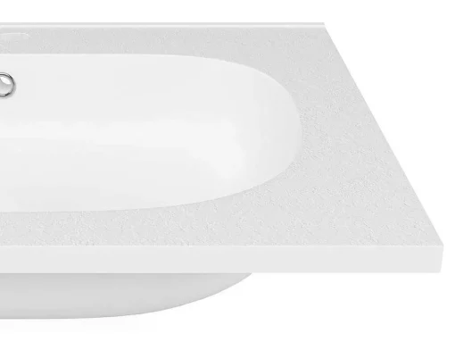 Lavatório De Encastrar Resina Efeito Pedra Branco C60 X L46 Cm - Okiwa