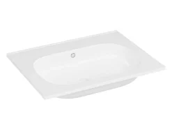 Lavatório De Encastrar Resina Efeito Pedra Branco C60 X L46 Cm - Okiwa