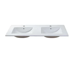 Lavatório De Encastrar Retangular Branco Em Ceramica 122 X 46,5 Cm - Motiac