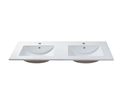 Lavatório De Encastrar Retangular Branco Em Ceramica 122 X 46,5 Cm - Motiac