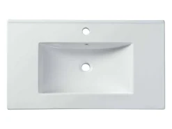 Lavatório De Encastrar Retangular Branco Em Ceramica 81 X 46,5 Cm - Motiac