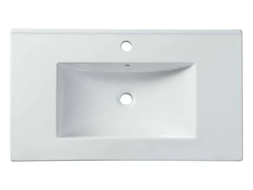 Lavatório De Encastrar Retangular Branco Em Ceramica 81 X 46,5 Cm - Motiac