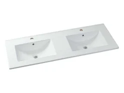 Lavatório De Encastrar Retangular Branco Em Ceramica 122 X 46,5 Cm - Motiac