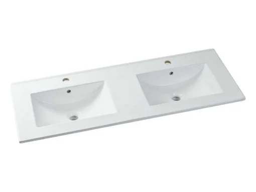 Lavatório De Encastrar Retangular Branco Em Ceramica 122 X 46,5 Cm - Motiac