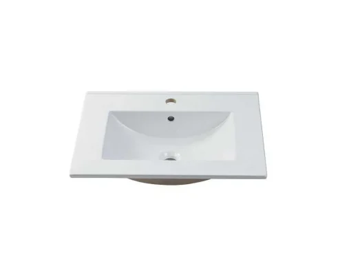Lavatório De Encastrar Retangular Branco Em Ceramica 61 X 46,5 Cm - Motiac
