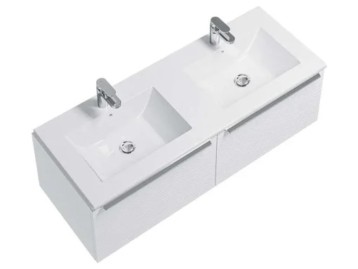 Lavatório De Encastrar Retangular Branco Em Ceramica 122 X 46,5 Cm - Motiac