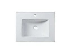 Lavatório De Encastrar Retangular Branco Em Ceramica 61 X 46,5 Cm - Motiac
