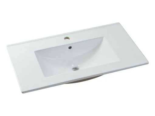 Lavatório De Encastrar Retangular Branco Em Ceramica 81 X 46,5 Cm - Motiac