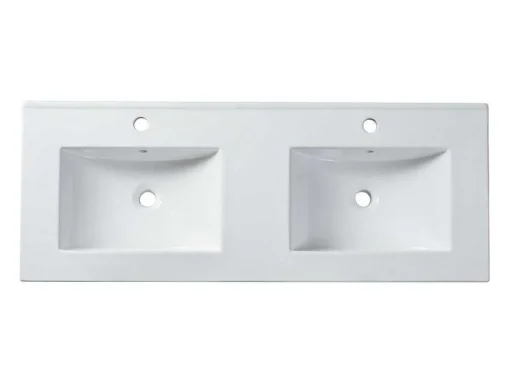 Lavatório De Encastrar Retangular Branco Em Ceramica 122 X 46,5 Cm - Motiac