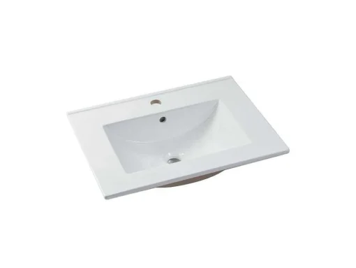 Lavatório De Encastrar Retangular Branco Em Ceramica 61 X 46,5 Cm - Motiac