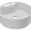 Lavatório De Pousar Branco Redondo Ceramica 40 Cm - Darini