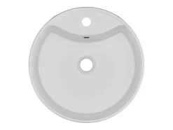 Lavatório De Pousar Branco Redondo Ceramica 40 Cm - Darini