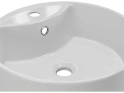 Lavatório De Pousar Branco Redondo Ceramica 40 Cm - Darini