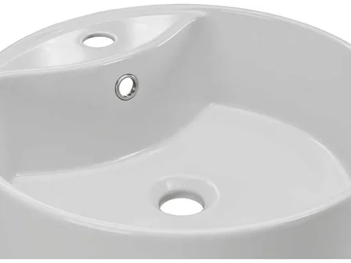 Lavatório De Pousar Branco Redondo Ceramica 40 Cm - Darini
